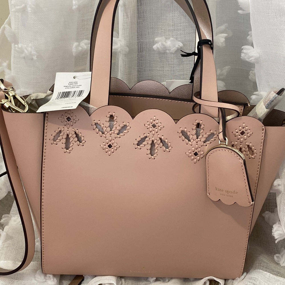NWT Kate Spade Magnolia Street Eyelet mini Mina blush crossbody purse
